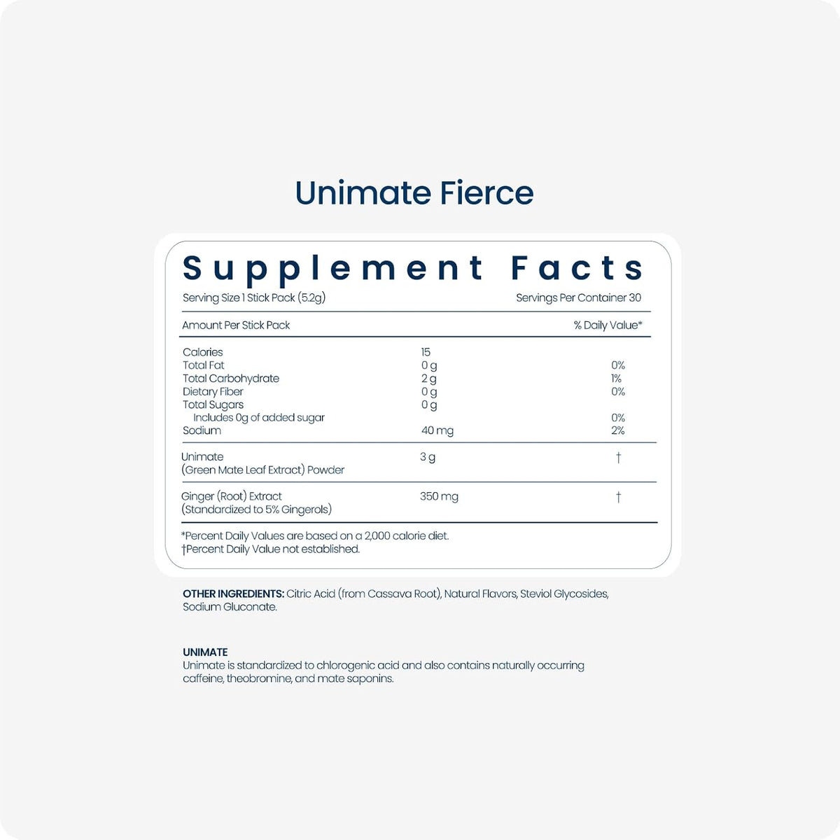 Unicity Unimate Fierce Fiery Lemon Ginger, 30 Stick Packs