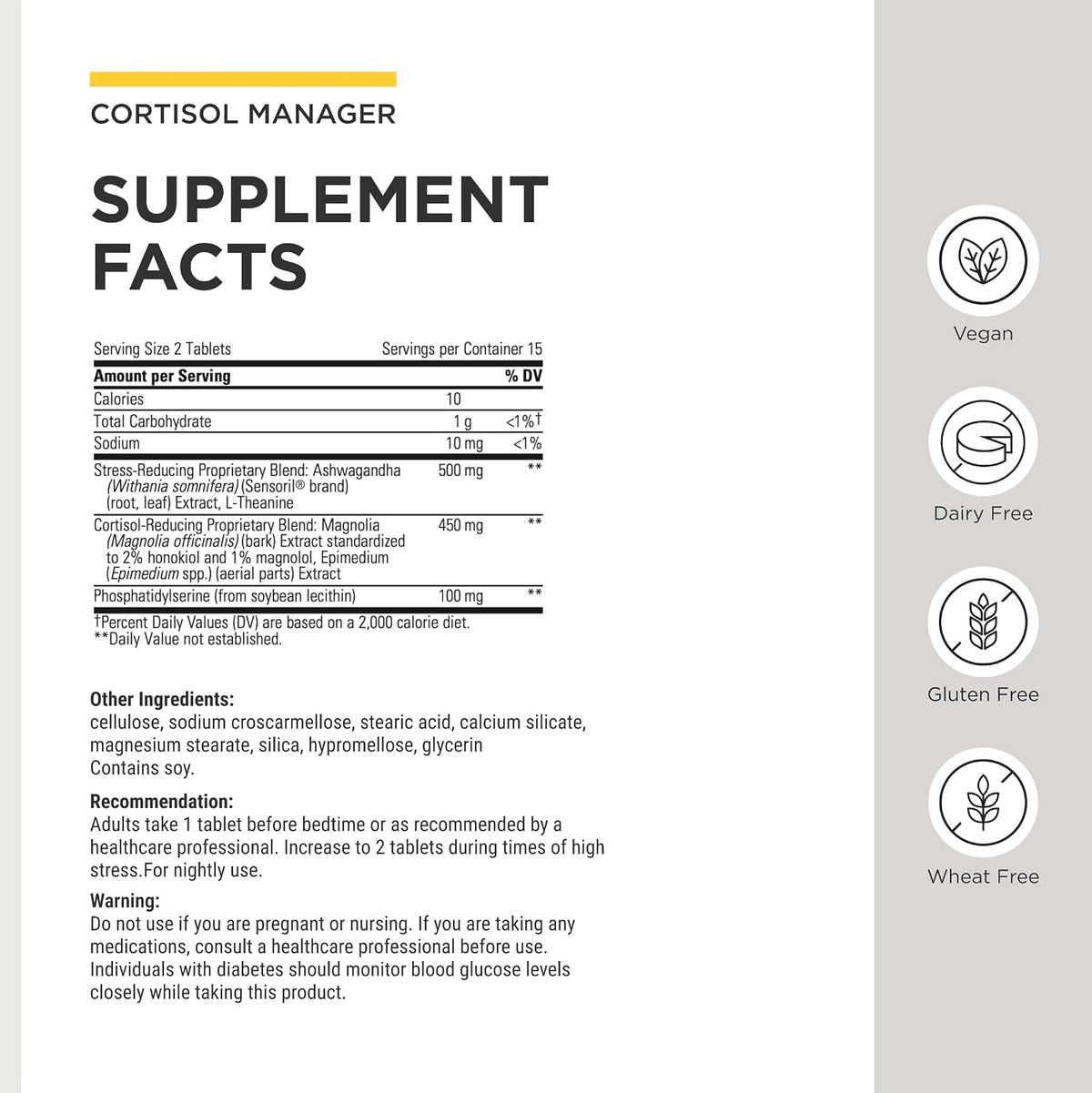 Integrative Therapeutics Cortisol Manager, 30 Tablets