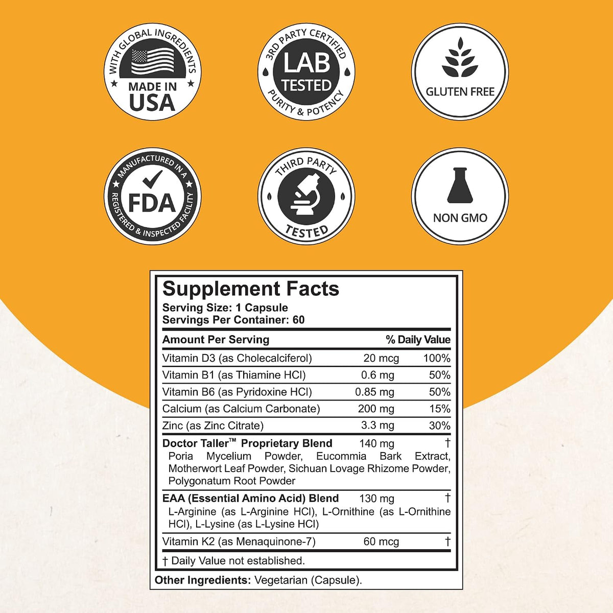NuBest Doctor Taller Kids 8+ & Teens – 60 Vegan Capsules