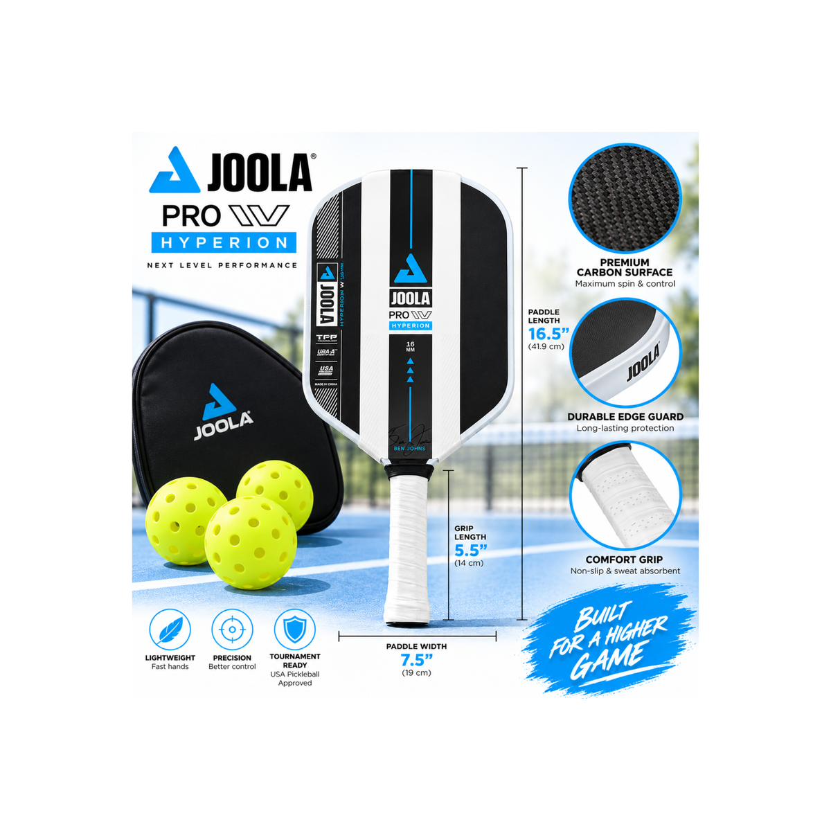 JOOLA Hyperion Pro IV 16mm Pickleball Paddle