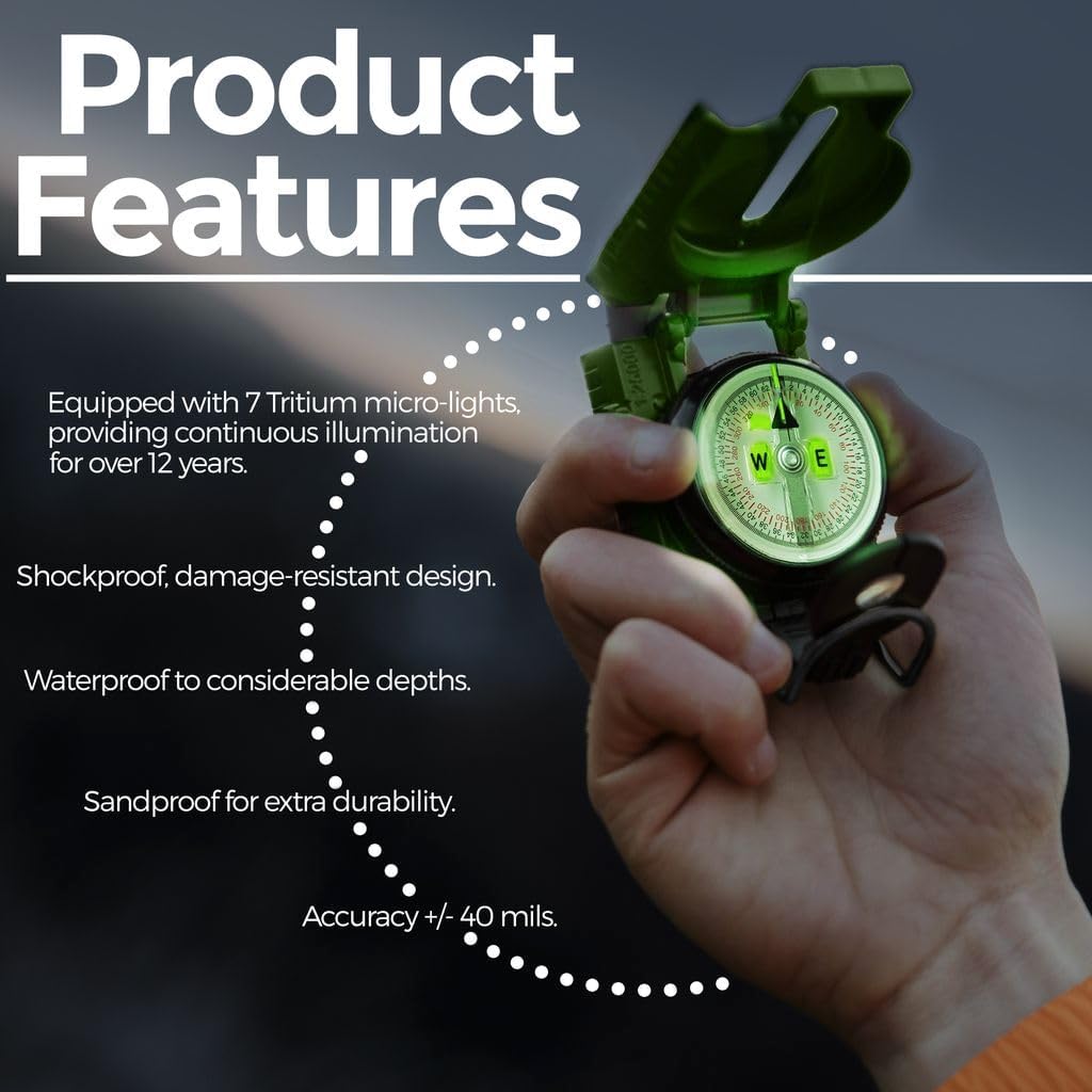 Cammenga Military Tritium Lensatic Compass with Pouch