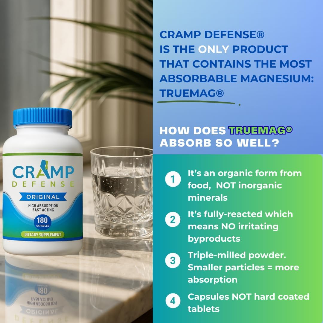 Cramp Defense Leg Cramps Pills – Organic Magnesium Supplement