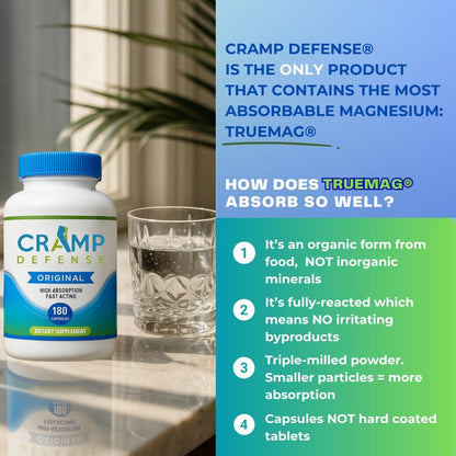 Cramp Defense Leg Cramps Pills – Organic Magnesium Supplement