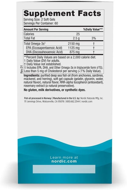 Nordic Naturals Ultimate Omega 2X 2150mg – 120 Count