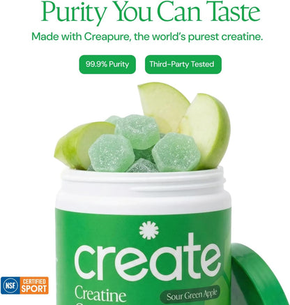 Create Creatine Gummies – Sour Green Apple | 1.5g per Gummy
