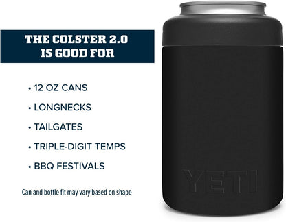 YETI Rambler Colster Can Insulator – Black, 12 oz