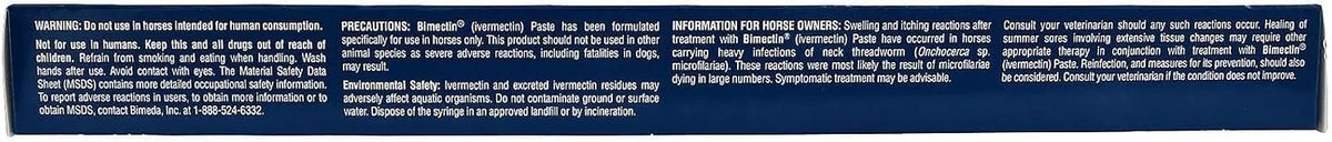 Bimectin Ivermectin 1.87% Horse Wormer Paste, 6 Doses