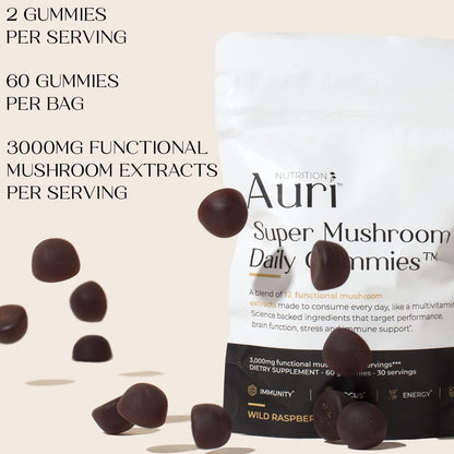 Nutrition Super Mushroom Daily Gummies – 12 Mushroom Blend | 60 Count
