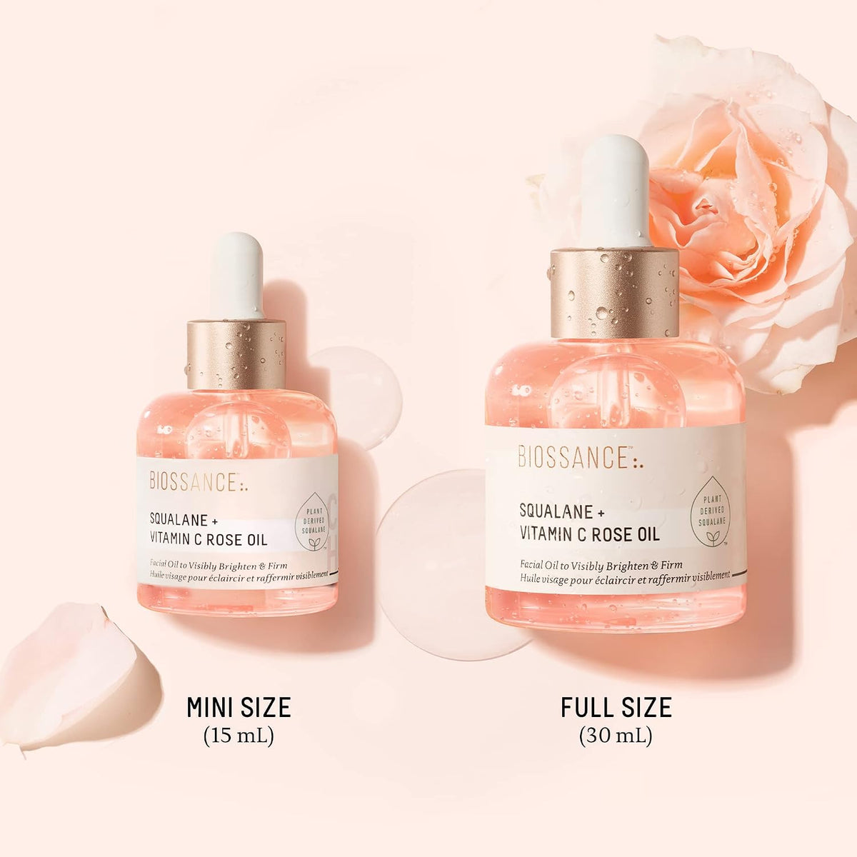 BIOSSANCE Squalane + Vitamin C Rose Advanced Facial Oil