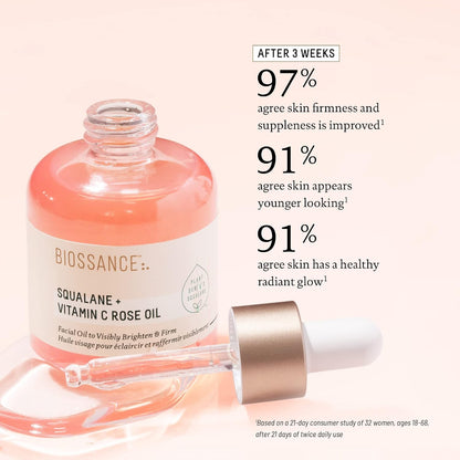 BIOSSANCE Squalane + Vitamin C Rose Advanced Facial Oil