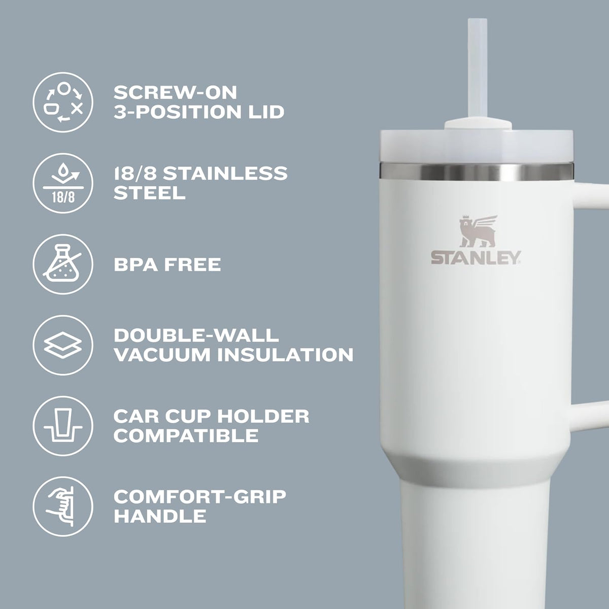 Stanley Quencher H2.0 FlowState Tumbler – 40 oz | Black Chroma