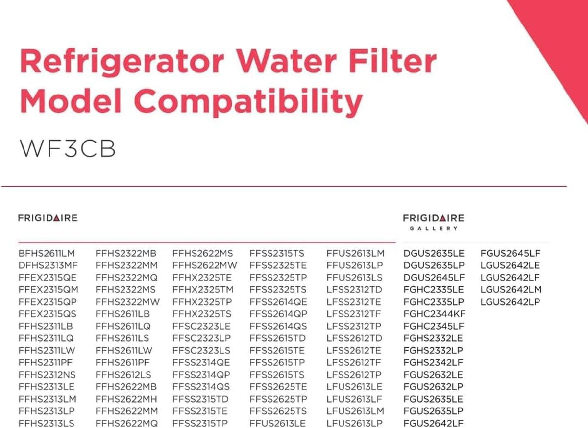 Frigidaire WF3CB Refrigerator Water Filter, Set of 2