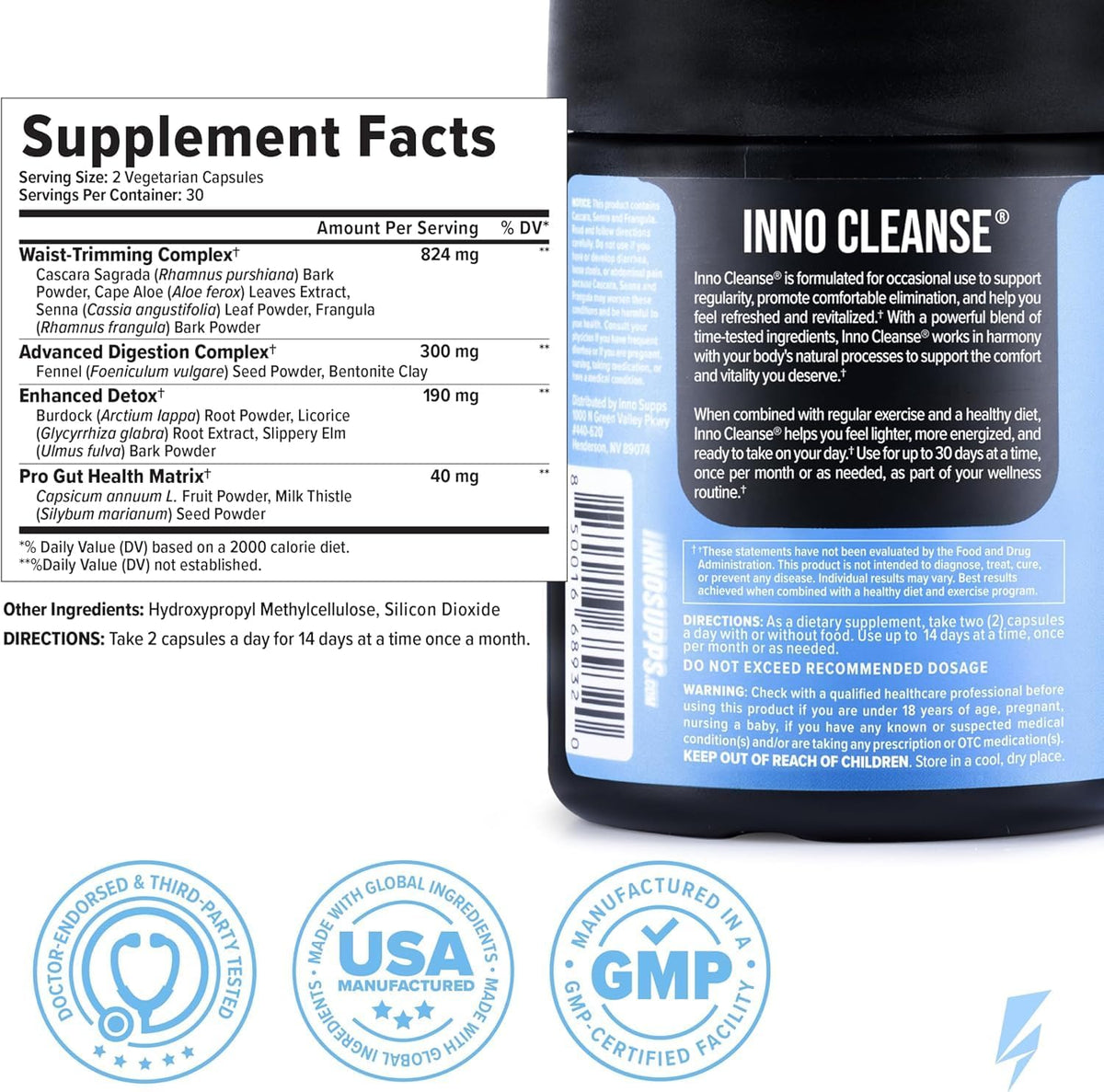 InnoSupps Inno Cleanse 2X – Colon Cleanse & Detox | 8 Week