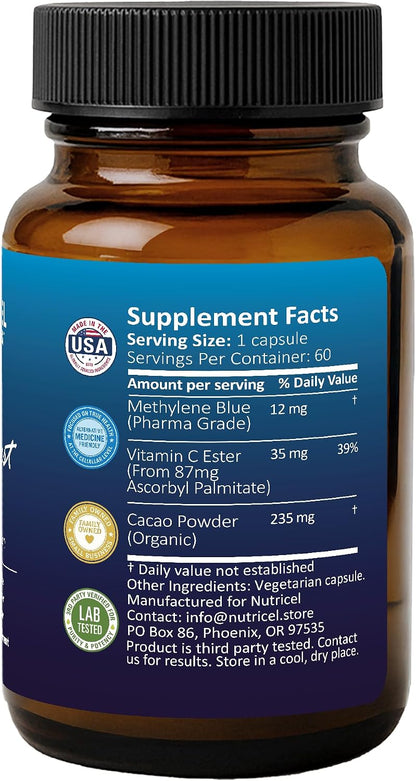 Nutricel Methylene Blue 12mg with Vitamin C Ester – 60 Capsules