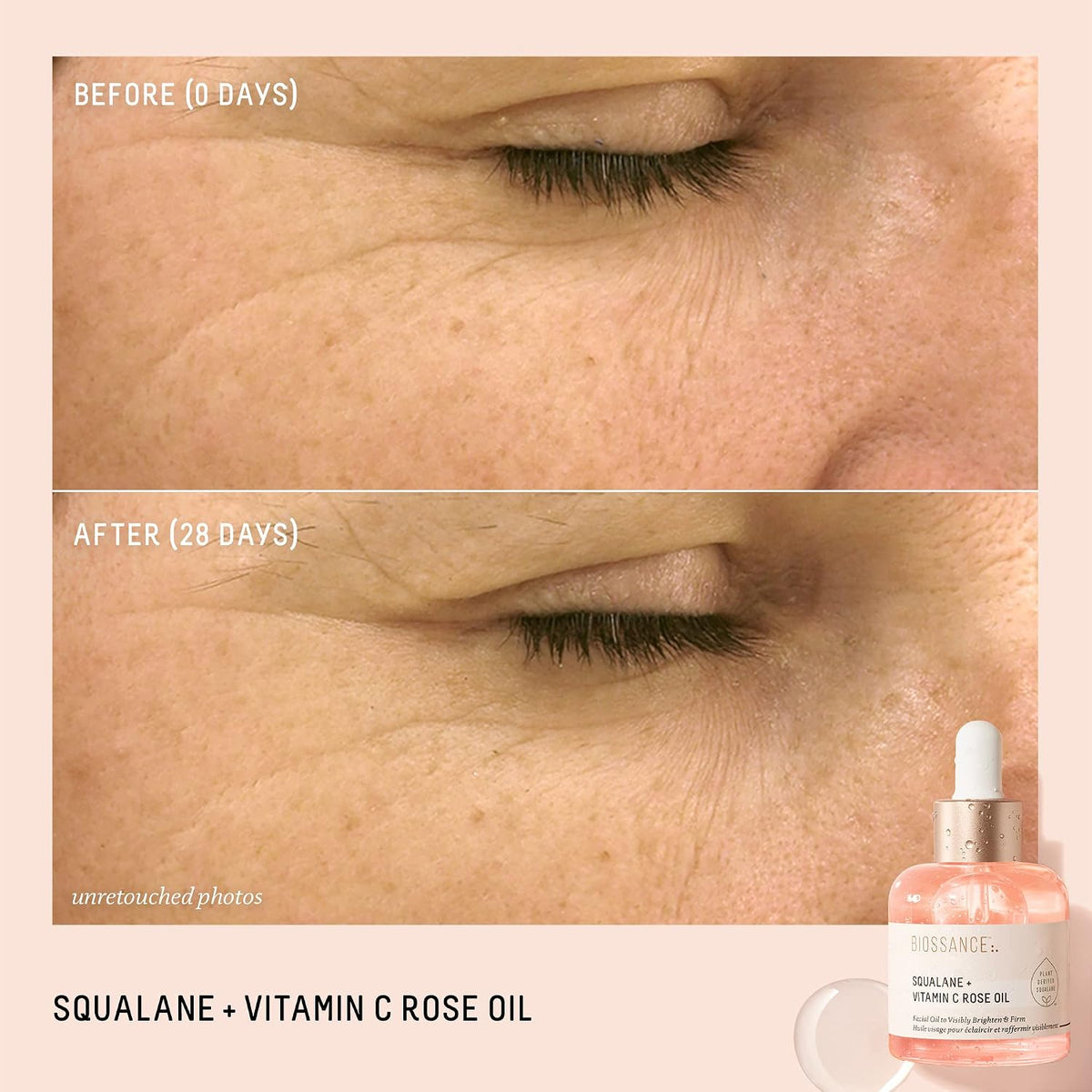 BIOSSANCE Squalane + Vitamin C Rose Advanced Facial Oil