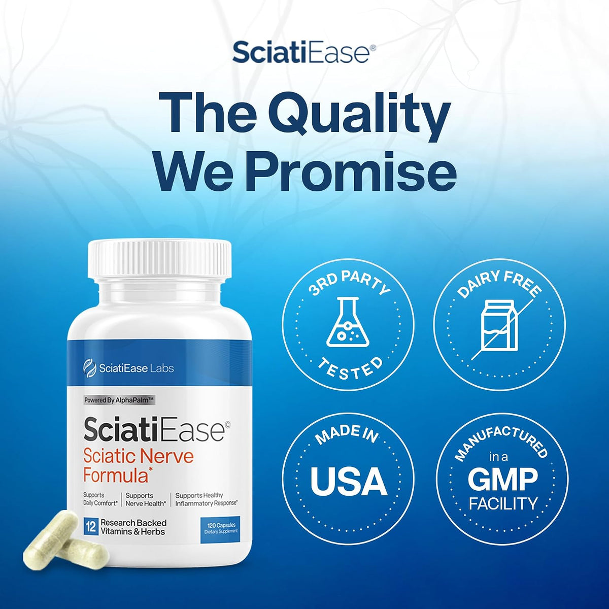 SciatiEase Sciatic Nerve Support – 120 Capsules