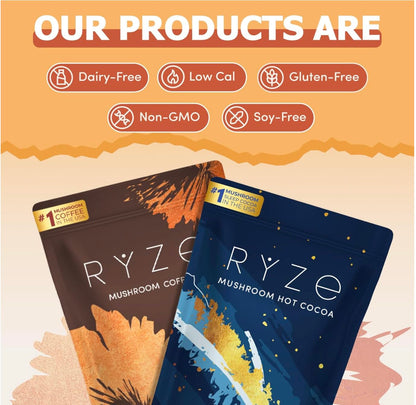 RYZE Day + Night Bundle – Mushroom Coffee & Hot Cocoa