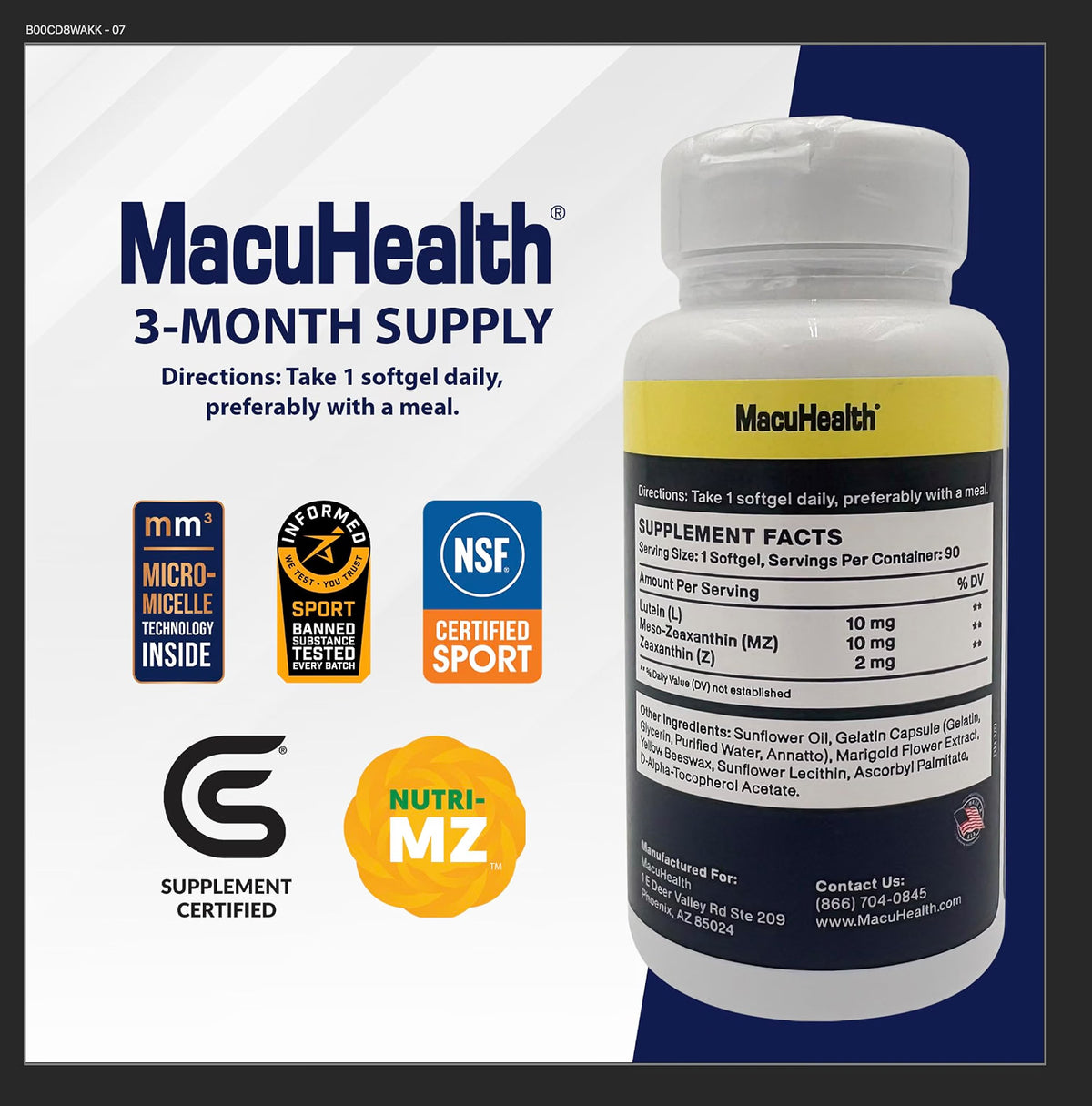 MacuHealth Triple Carotenoid Formula, 90 Softgels