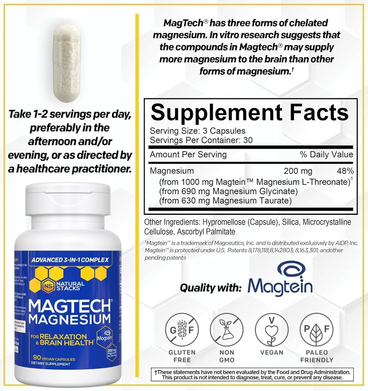 Natural Stacks MagTech Magnesium Complex, 90 Capsules