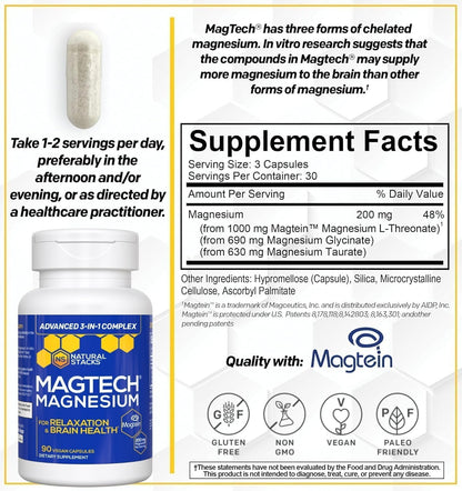 Natural Stacks MagTech Magnesium Complex, 90 Capsules