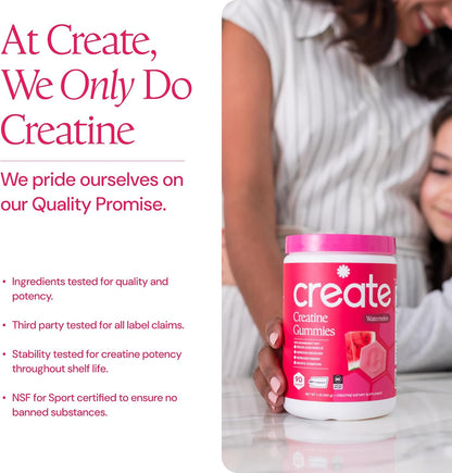 Create Creatine Monohydrate Gummies – Watermelon (1.5g per Gummy)