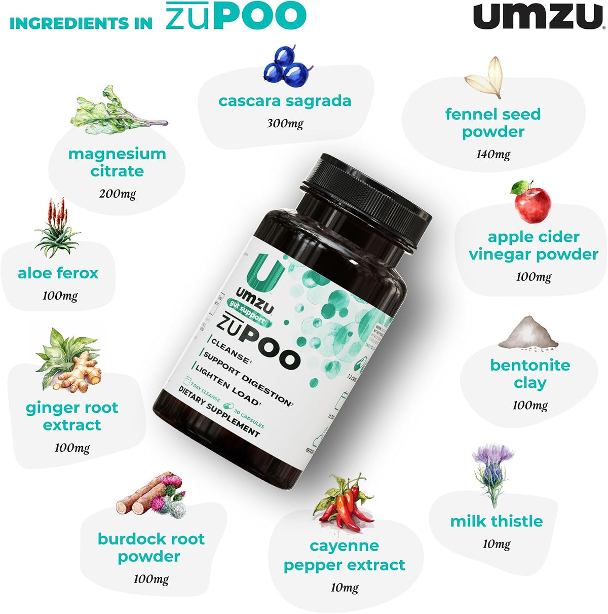 UMZU zuPOO Colon Cleanse – 30 Capsules (2-Pack)