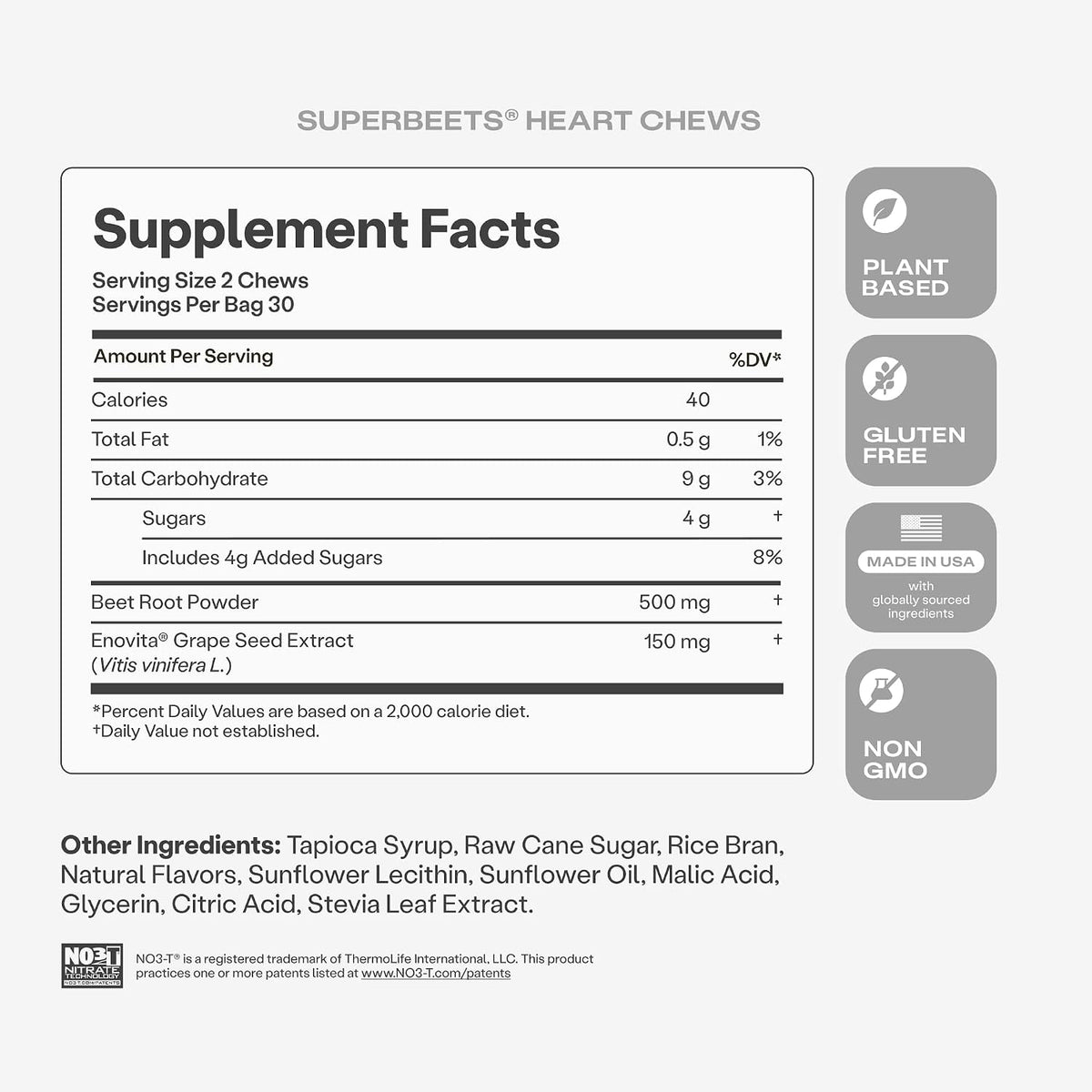 HumanN SuperBeets Heart Chews, Pomegranate Berry, 60 Count