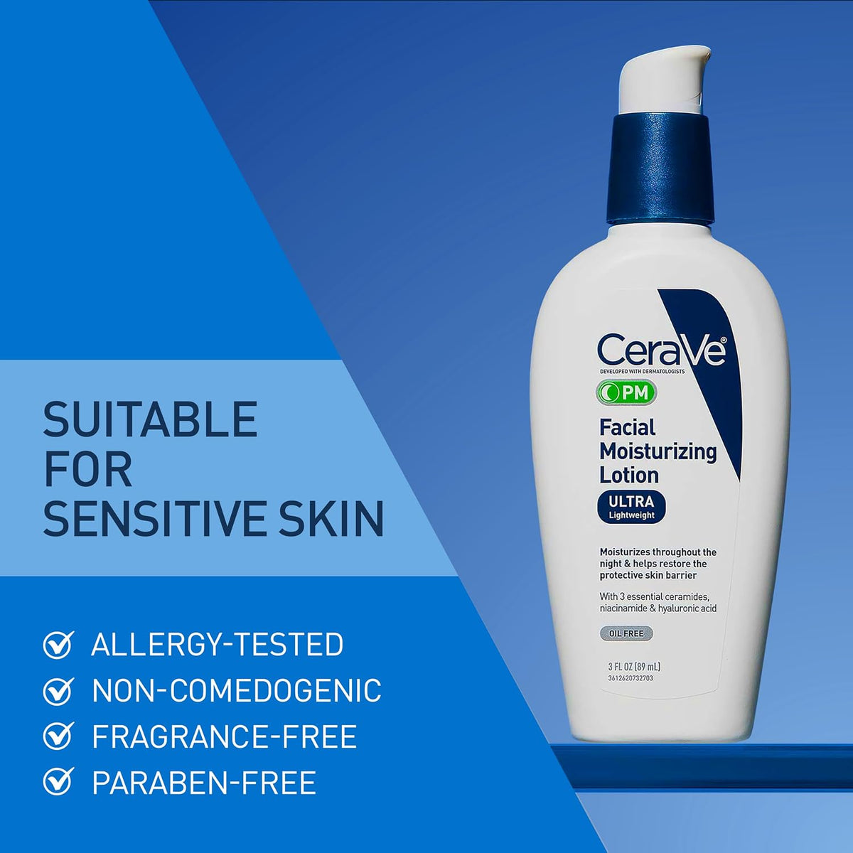 CeraVe PM Facial Moisturizing Lotion – Oil-Free | 3 oz