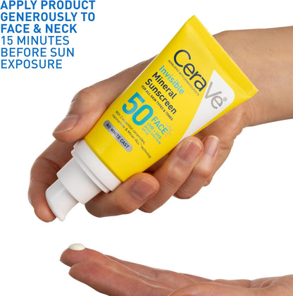 CeraVe Invisible Mineral Sunscreen SPF 50 | Travel Size