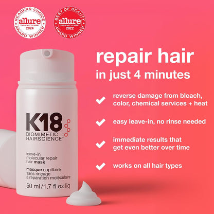 K18 Leave-In Molecular Repair Hair Mask – 50 mL