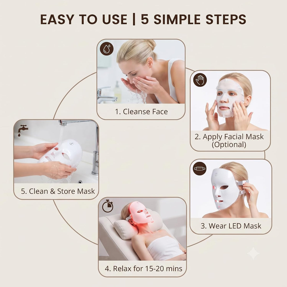 7-in-1 LED Photon Therapy Facial Mask – Red Light Therapy