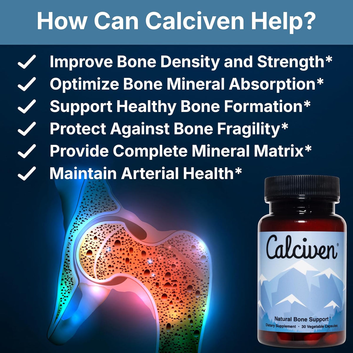 Calciven Natural Bone Support – 30 Capsules