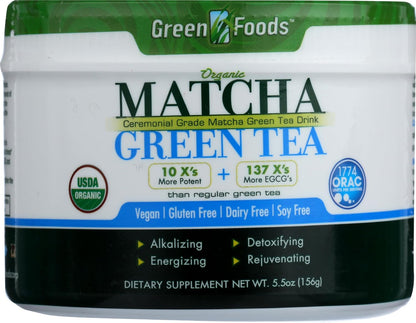 Green Foods Organic Ceremonial Grade Matcha Green Tea from Japan | 5.5 oz