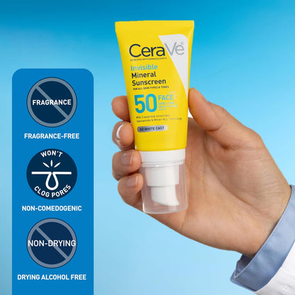 CeraVe Invisible Mineral Sunscreen SPF 50 | Travel Size