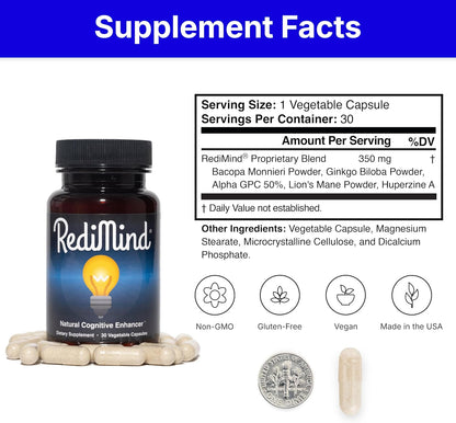 RediMind Cognitive Support Supplement – 30 Capsules