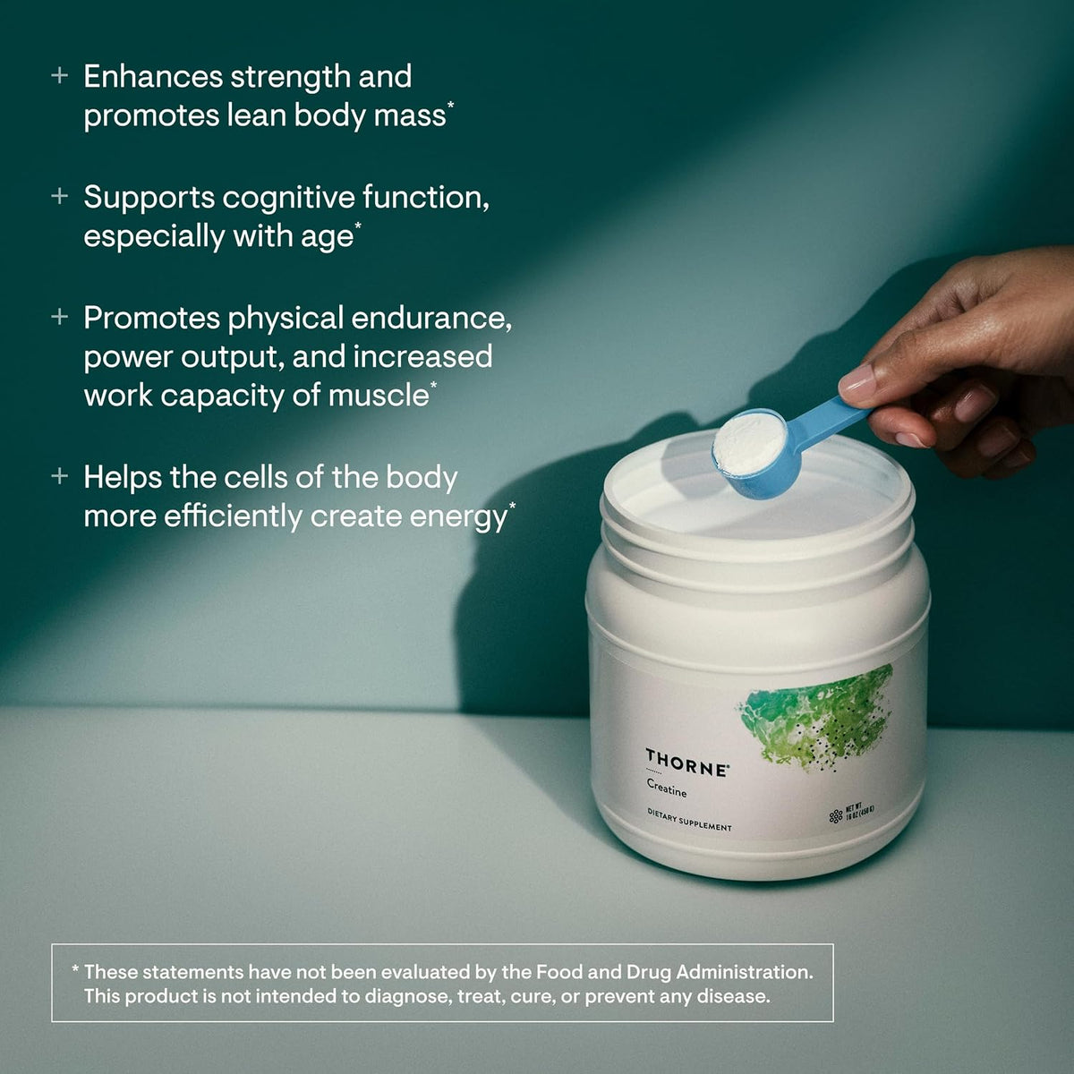 THORNE Creatine Monohydrate Powder – 90 Servings