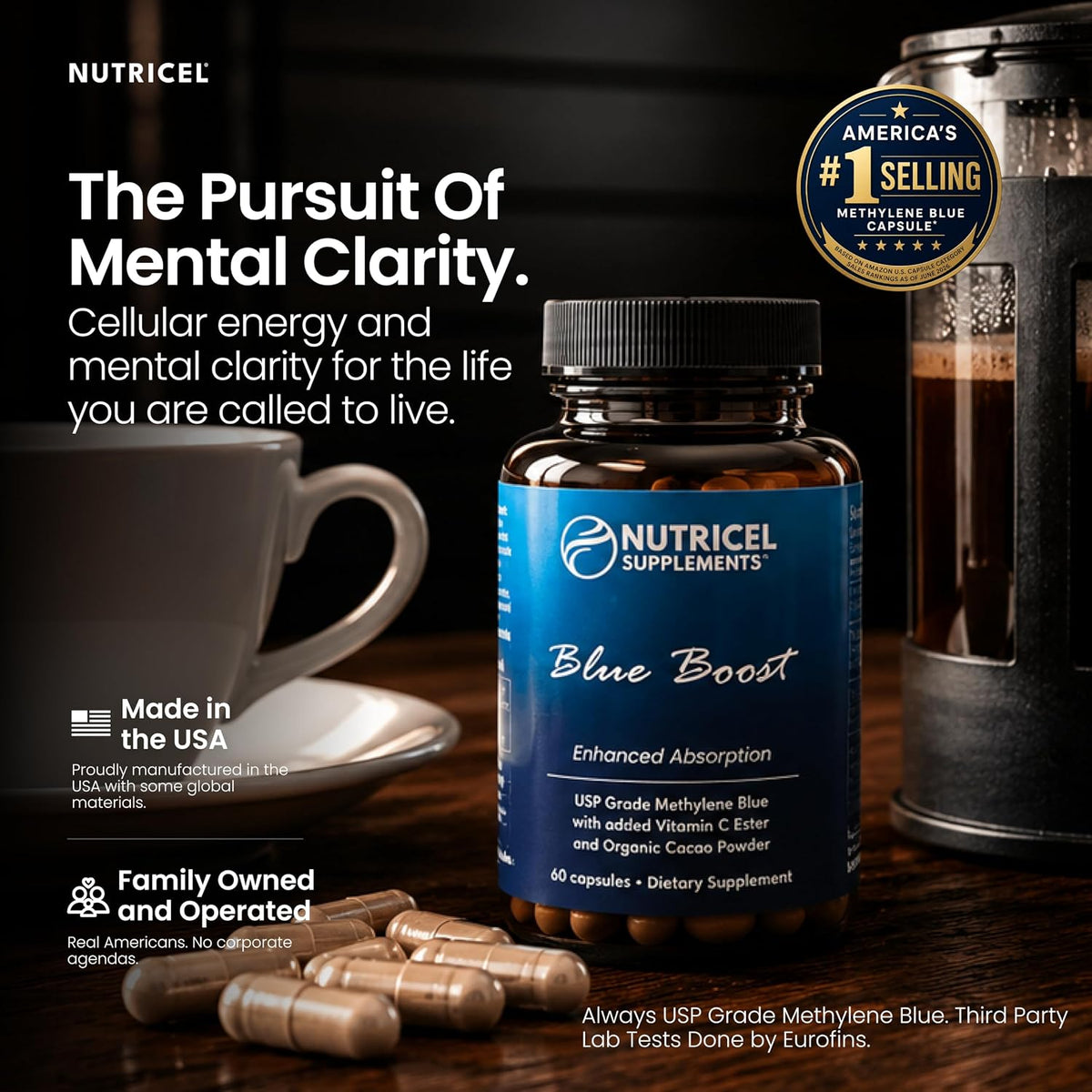 Nutricel Methylene Blue 12mg with Vitamin C Ester – 60 Capsules