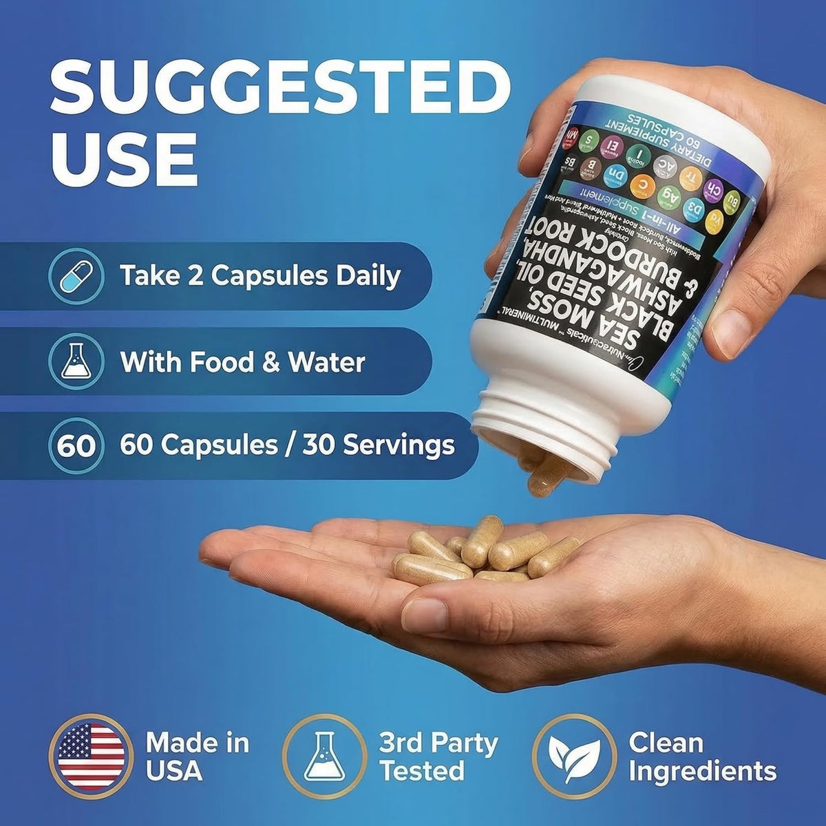 Clean Nutraceuticals Super Blend – Sea Moss, Ashwagandha & Turmeric