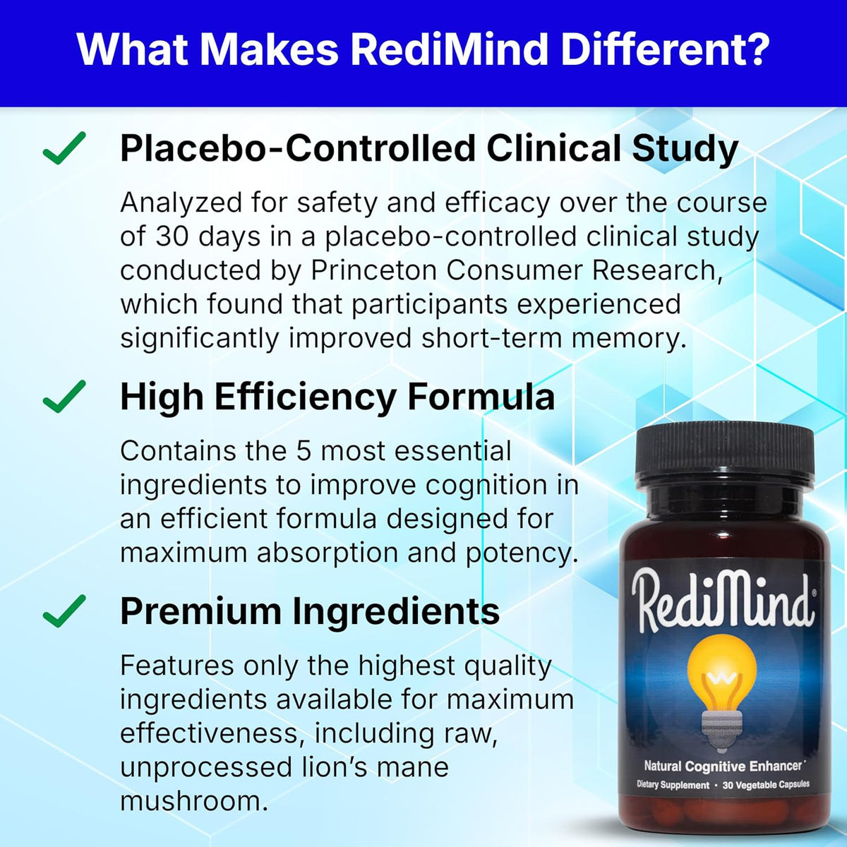 RediMind Cognitive Support Supplement – 30 Capsules