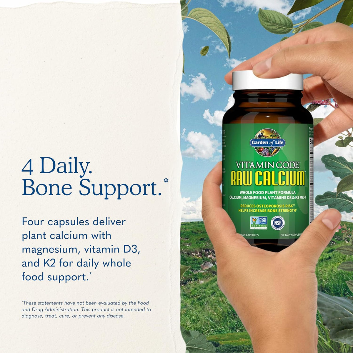 Garden of Life Vitamin Code Raw Calcium – 120 Capsules