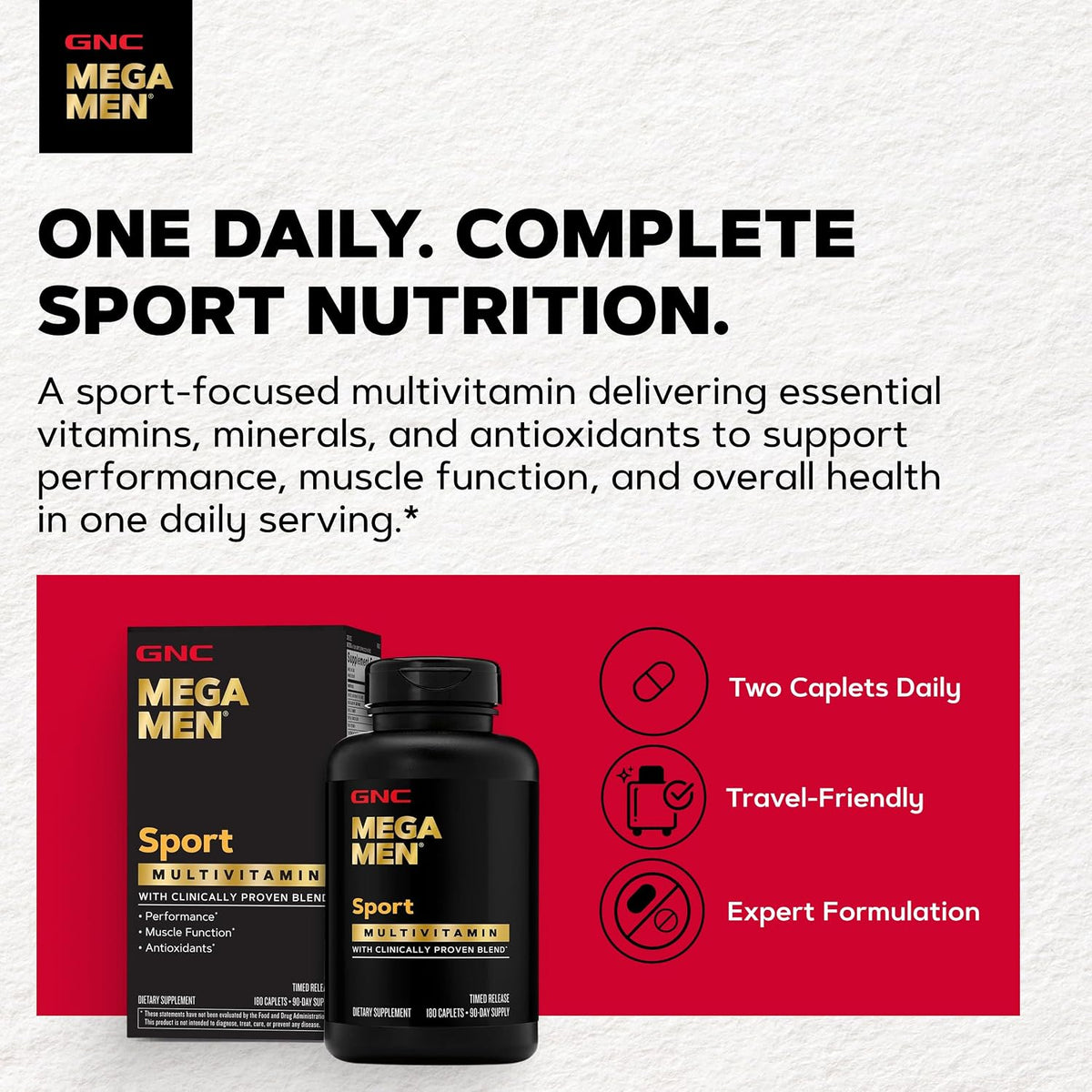 GNC Mega Men Sport Multivitamin – 180 Count