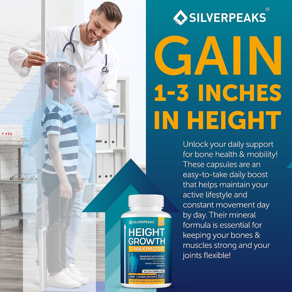 Bone & Growth Support for Kids – Calcium, Zinc & D3