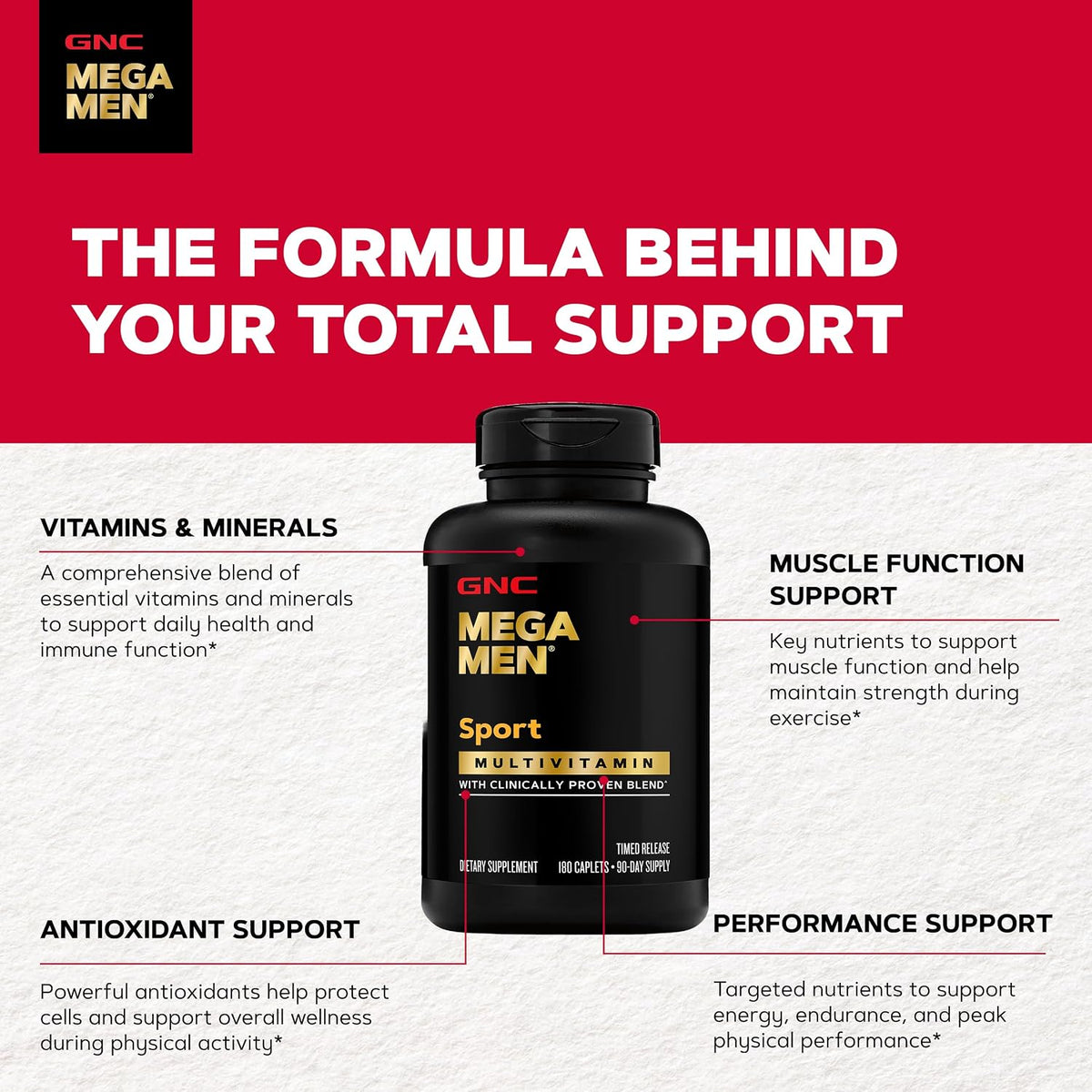 GNC Mega Men Sport Multivitamin – 180 Count