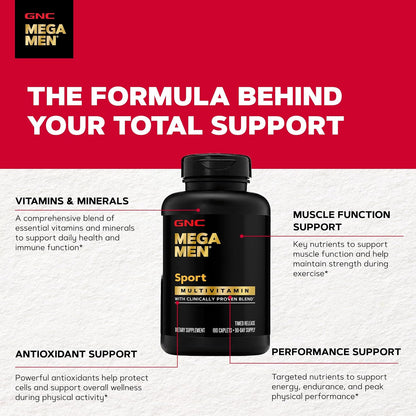 GNC Mega Men Sport Multivitamin – 180 Count