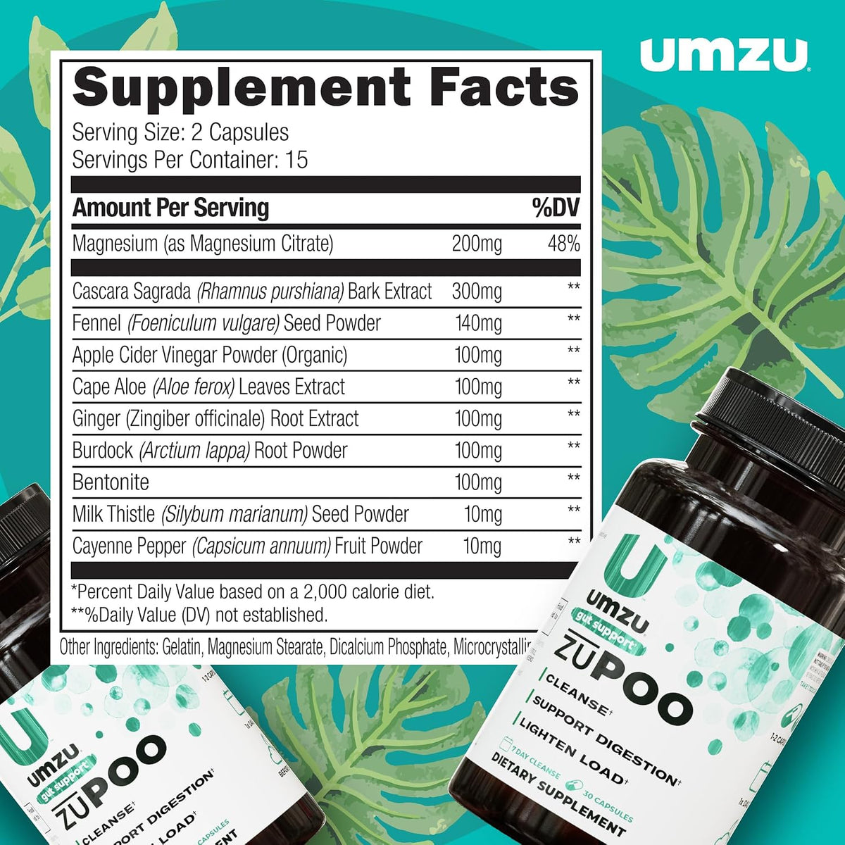 UMZU zuPOO Colon Cleanse – 30 Capsules (2-Pack)