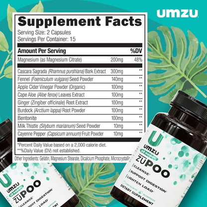 UMZU zuPOO Colon Cleanse – 30 Capsules (2-Pack)