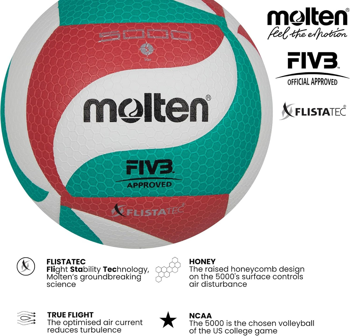 Molten FLISTATEC Volleyball – FIBA Approved | Youth