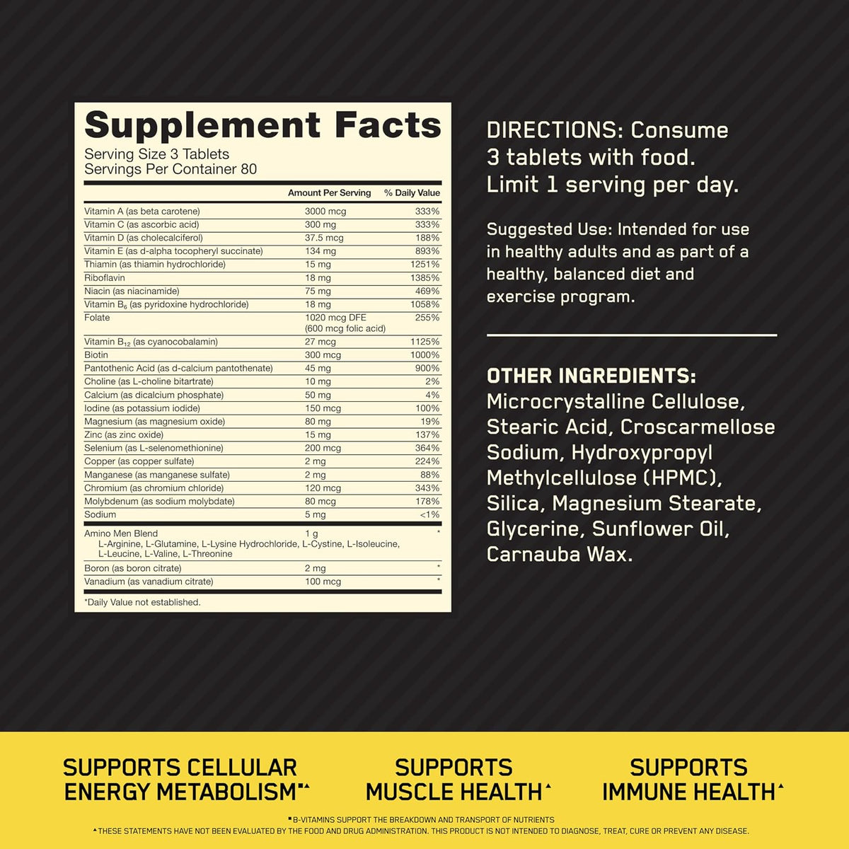 Optimum Nutrition Opti-Men Multivitamin, 240 Tablets