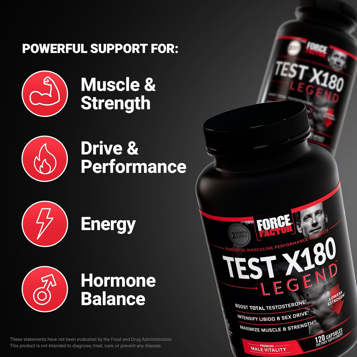 Force Factor Test X180 Legend – 120 Capsules