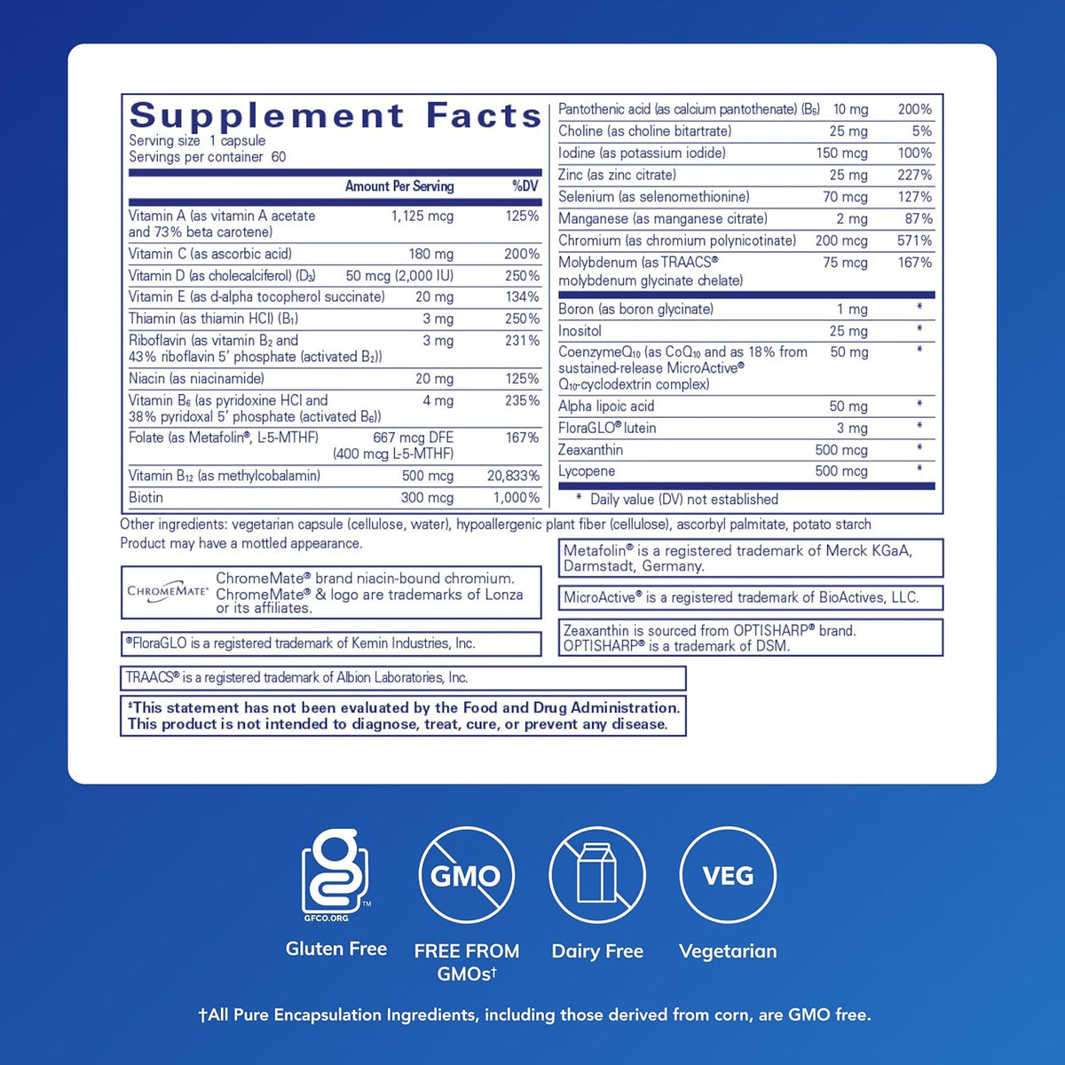 Pure Encapsulations O.N.E. Multivitamin – 60 Capsules
